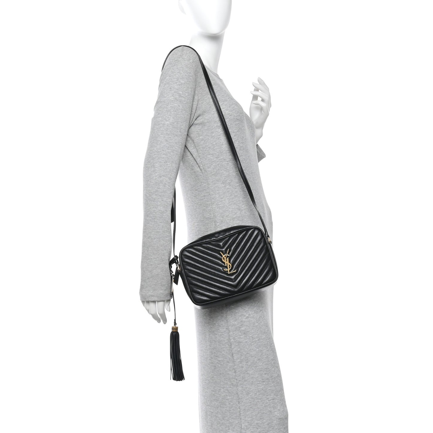 Calfskin Matelasse Monogram Lou Camera Bag Black