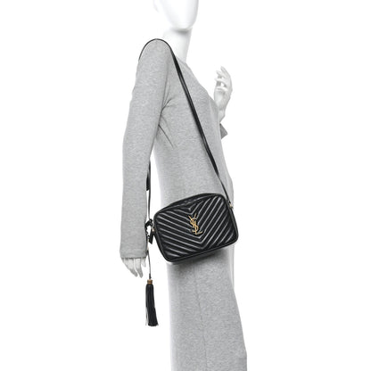 Saint Laurent Calfskin Matelasse Monogram Lou Camera Bag Black 2 of 17