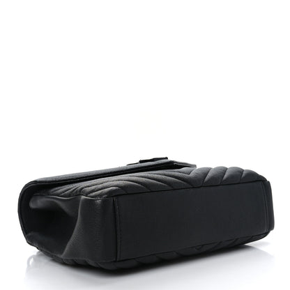 Saint Laurent Sheepskin Matelasse Chevron Monogram Monochrome Medium College Bag Black 4 of 9