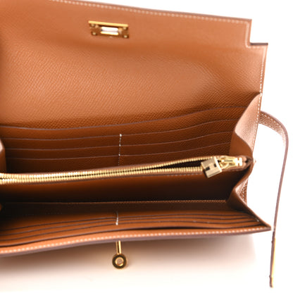 Hermes Epsom Kelly Longue Wallet Gold 5 of 7
