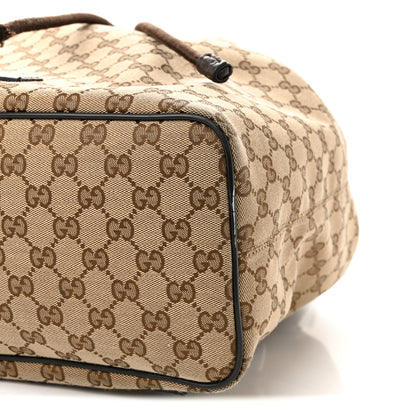 Gucci Monogram Dollar Calfskin O Drawstring Backpack Beige Ebony Testa di Moro Dark Chocolate 10 of 12