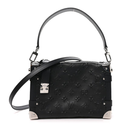 Louis Vuitton Calfskin Debossed Monogram Side Trunk Black 1 of 10