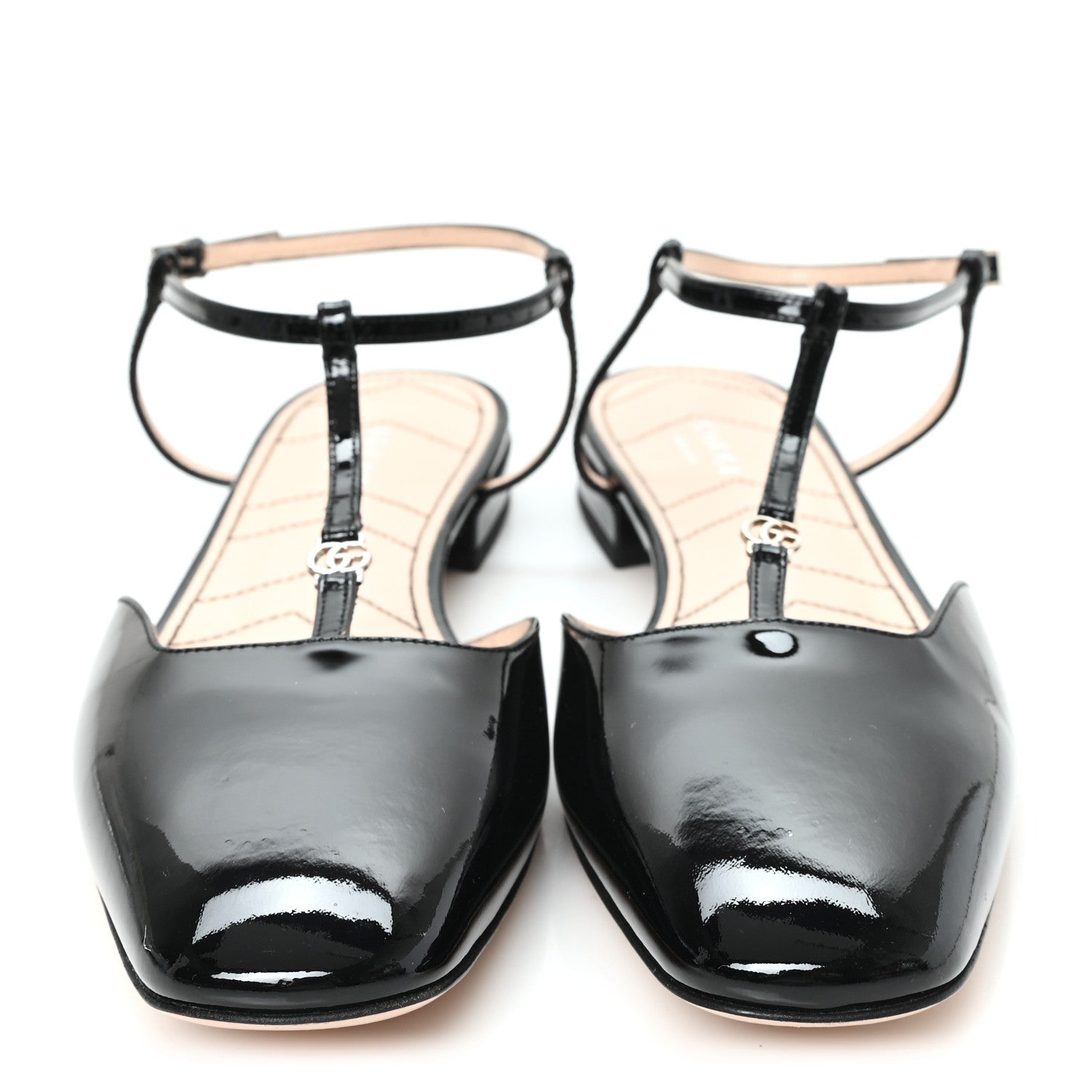 Gucci Vernice Crystal Double G Ballet Flat 40 Black 3 of 8