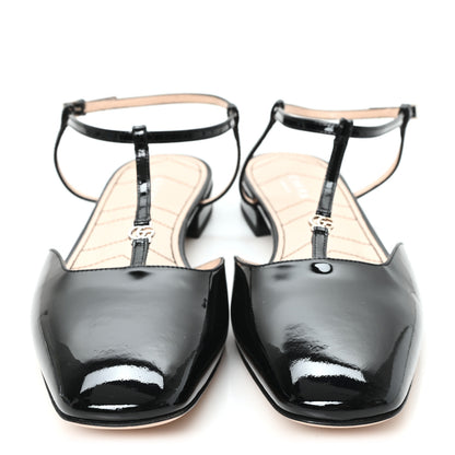 Gucci Vernice Crystal Double G Ballet Flat 40 Black 3 of 8
