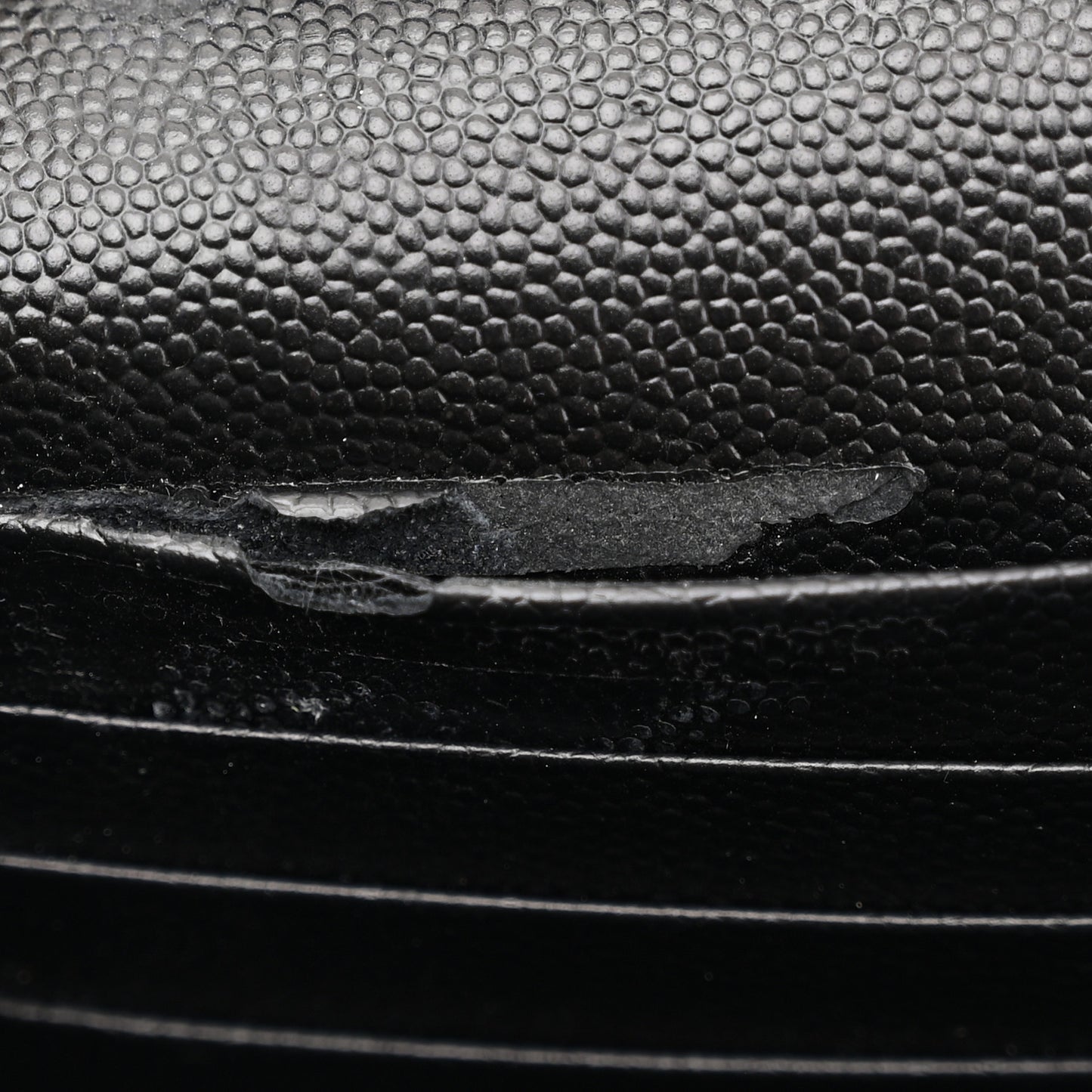 Grain De Poudre Matelasse Chevron Monogram Chain Wallet Black