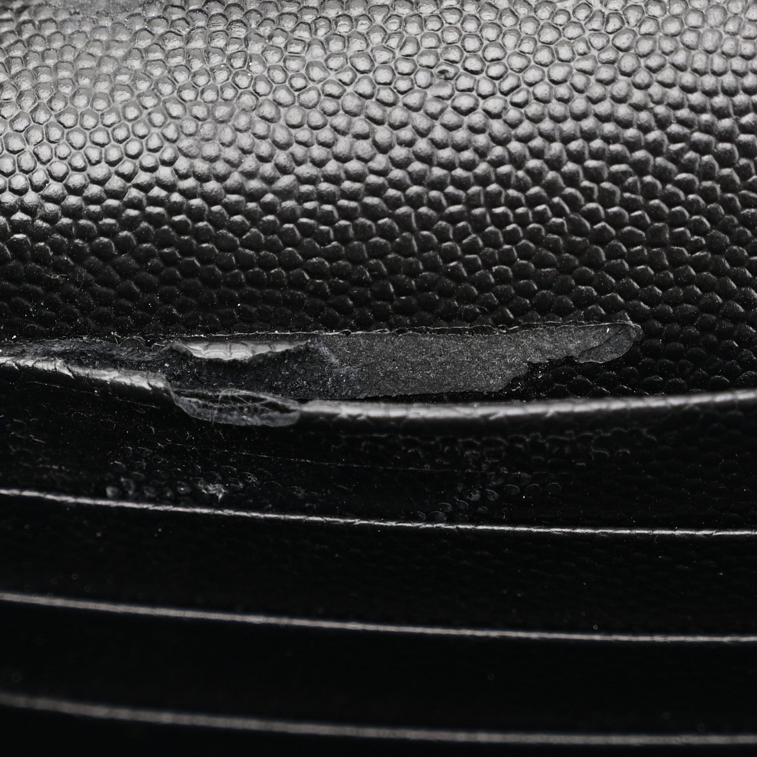 Saint Laurent Grain De Poudre Matelasse Chevron Monogram Chain Wallet Black 11 of 12