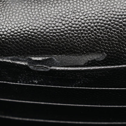 Saint Laurent Grain De Poudre Matelasse Chevron Monogram Chain Wallet Black 11 of 12