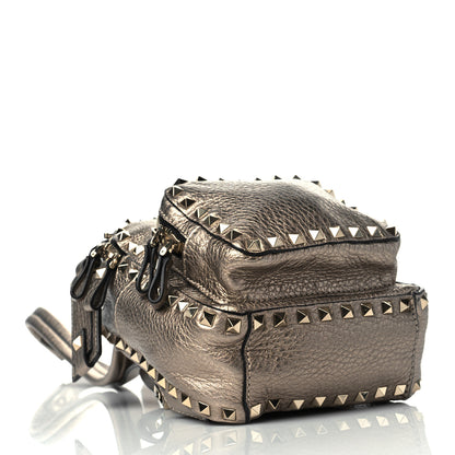 Valentino Garavani Metallic Pebbled Calfskin Mini Rockstud Backpack Sasso 3 of 8