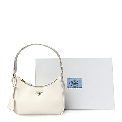 Prada Saffiano Lux Mini Re-Edition Shoulder Bag White 9 of 9