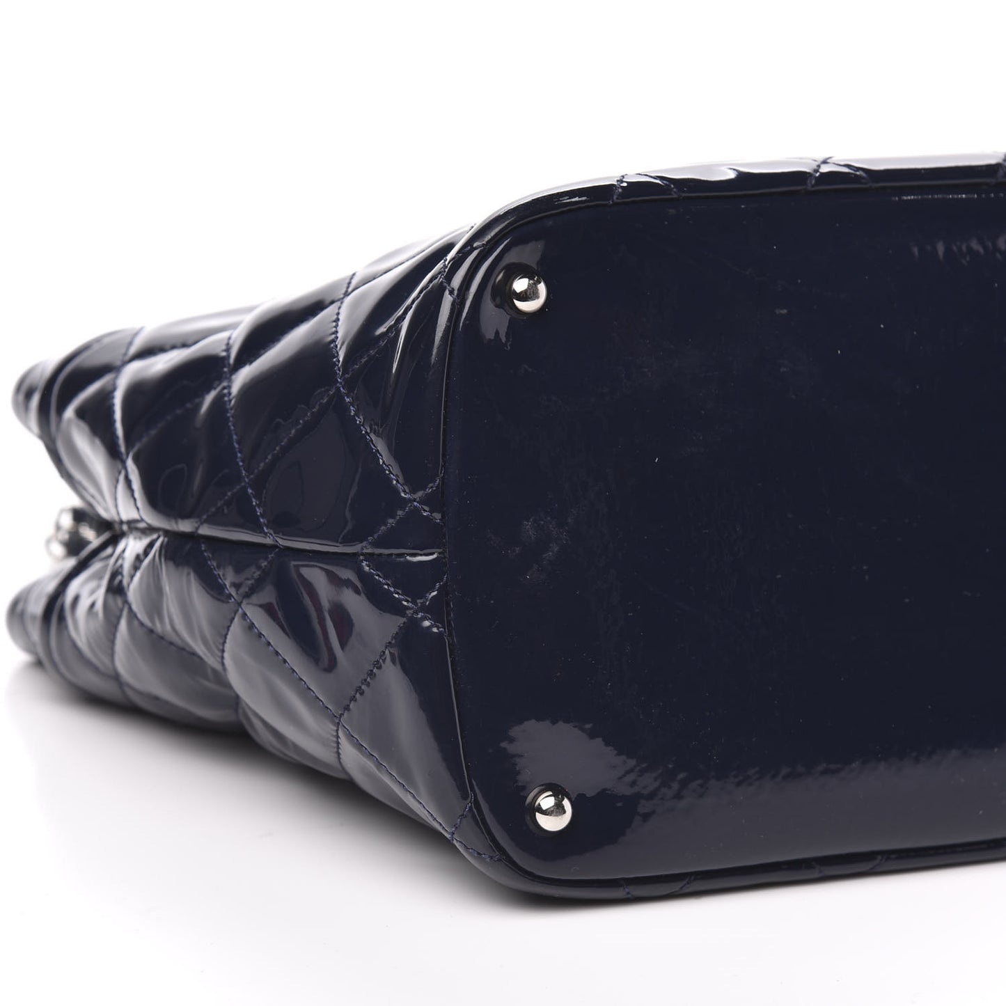 Patent Quilted Timeless CC Soft Tote Navy