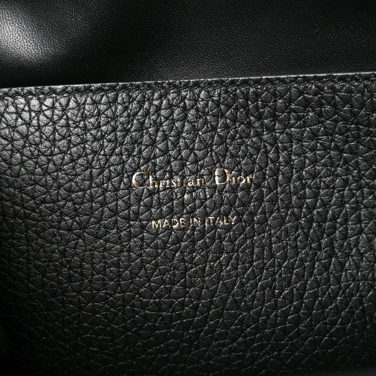Calfskin Medium Signature Bucket Bag Black