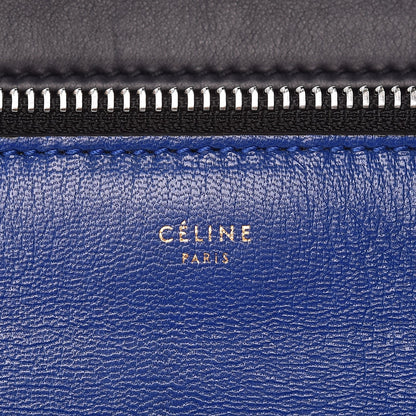Celine Grained Calfskin Medium Bi-Color Edge Shoulder Bag Indigo Black 6 of 8