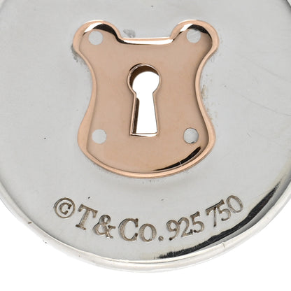 Tiffany Sterling Silver 18K Rose Gold Round Lock Pendant 4 of 4