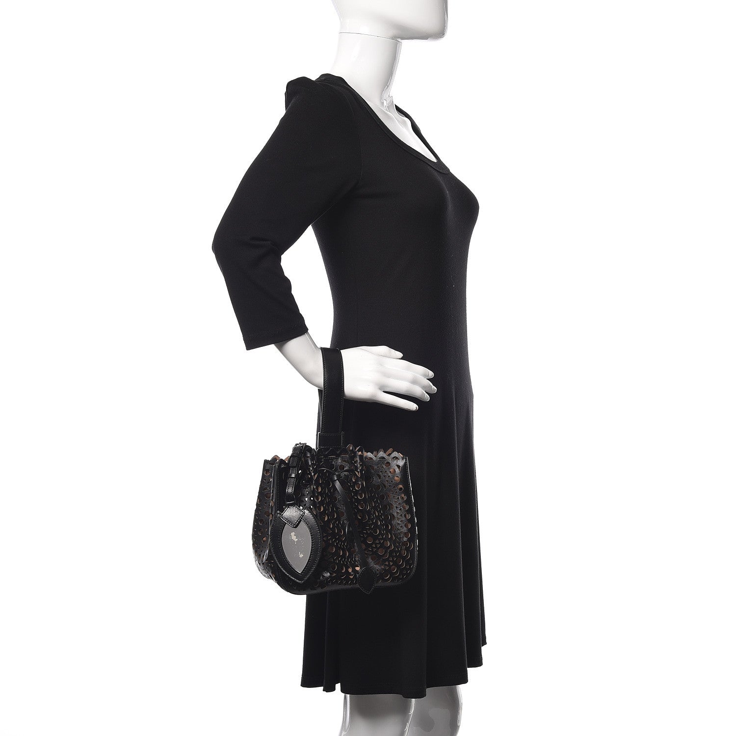 Alaia Lux Calfskin Vienne Rose-Marie 19 Bag Black 2 of 10
