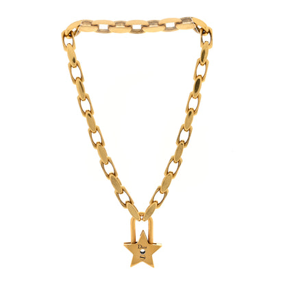 Christian Dior Metal Lucky Star Choker Necklace Aged Gold 3 of 5