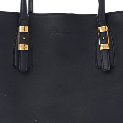 Salvatore Ferragamo Calfskin Whitney Tote Navy 7 of 18