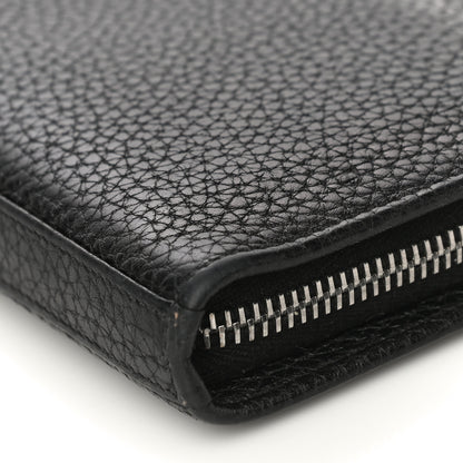 Saint Laurent Grained Calfskin Rive Gauche Zip Around Wallet Black 8 of 12
