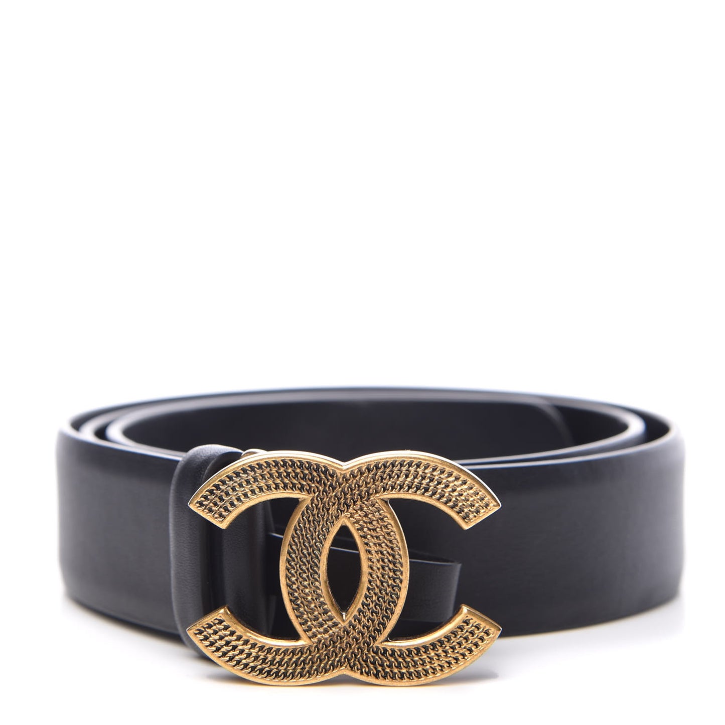 Calfskin CC Logo Belt 80 32 Black