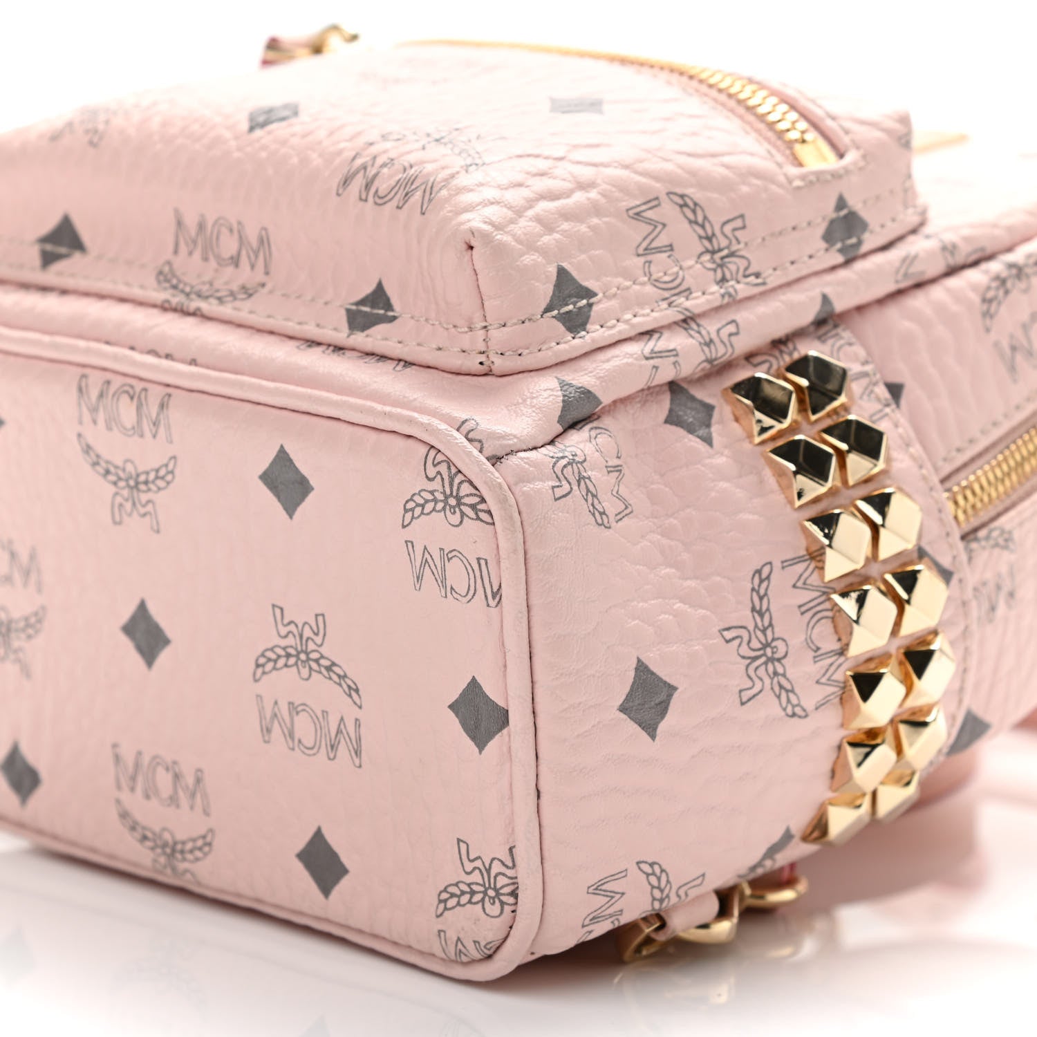 MCM Visetos Side Stud X-Mini Stark Backpack Soft Pink 9 of 9
