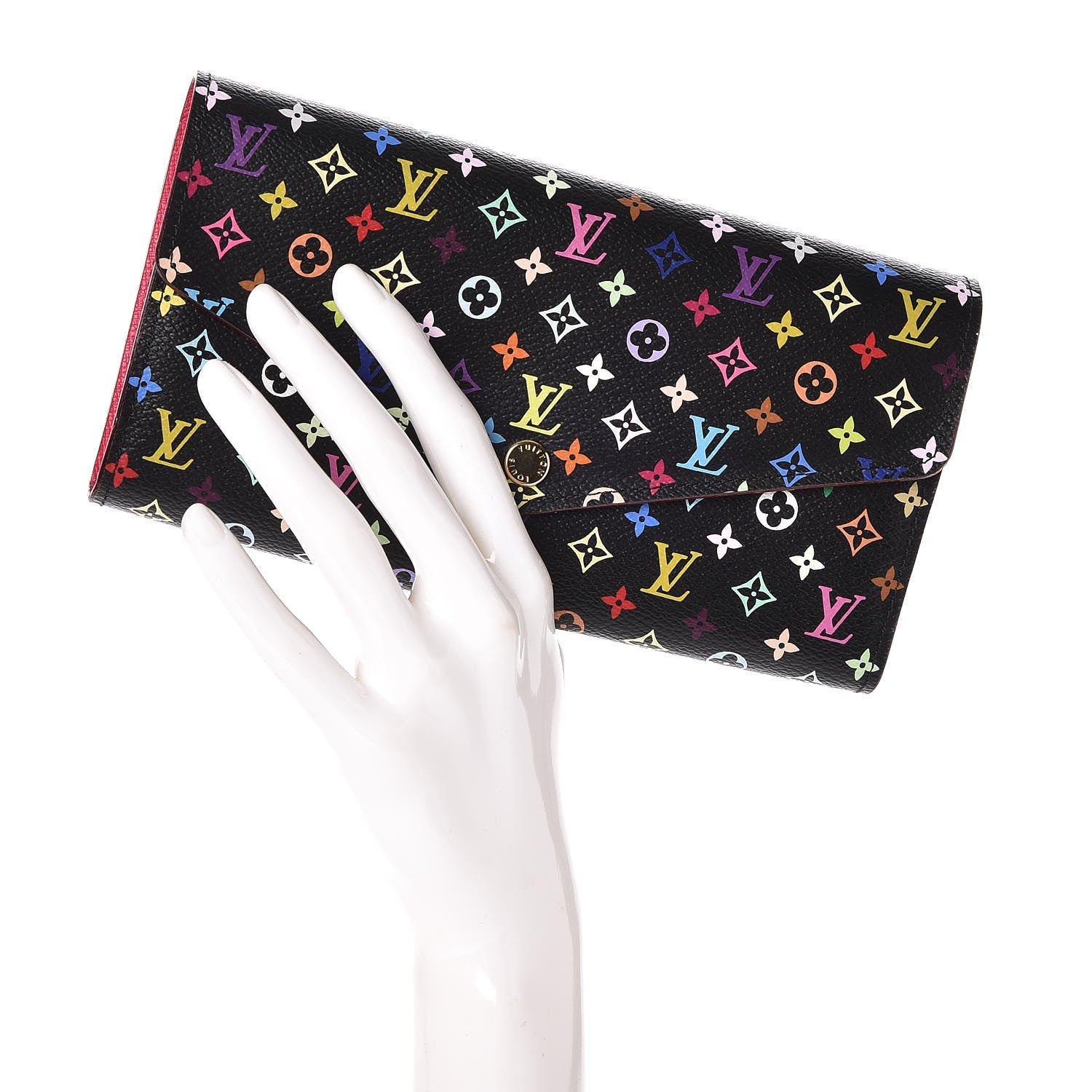 Louis Vuitton Monogram Multicolor Sarah Wallet NM Black Grenade 2 of 7