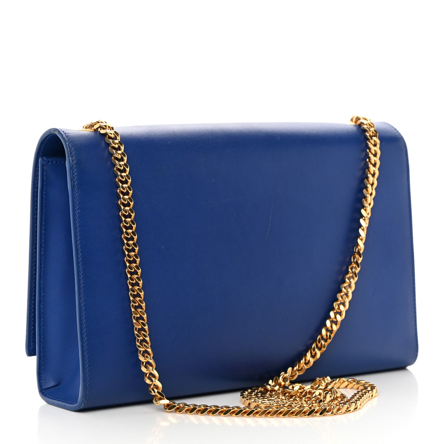Saint Laurent Smooth Calfskin Medium Classic Monogram Kate Tassel Satchel Royal Blue 3 of 21