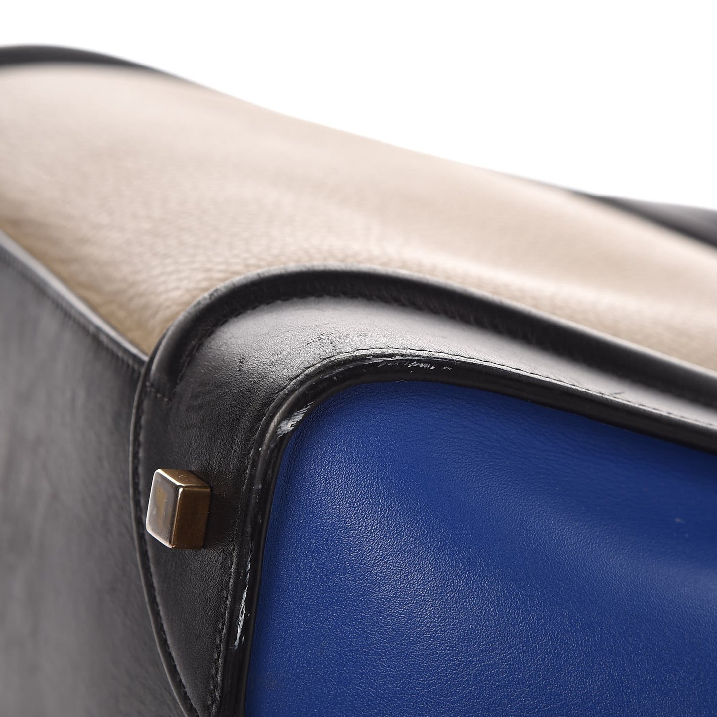 Elephant Calfskin Mini Tri-Color Luggage Beige