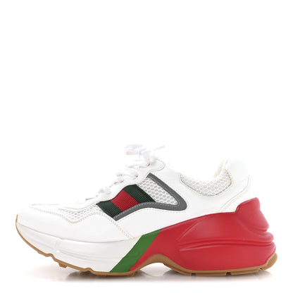 Gucci Lavaredo Eco Fabric Mesh Web Womens Rhyton Reflective Sneakers 36.5 Great White Water Rose Silver 1 of 8