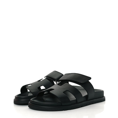 Hermes Calfskin Womens Chypre Sandals 36 Black 2 of 9