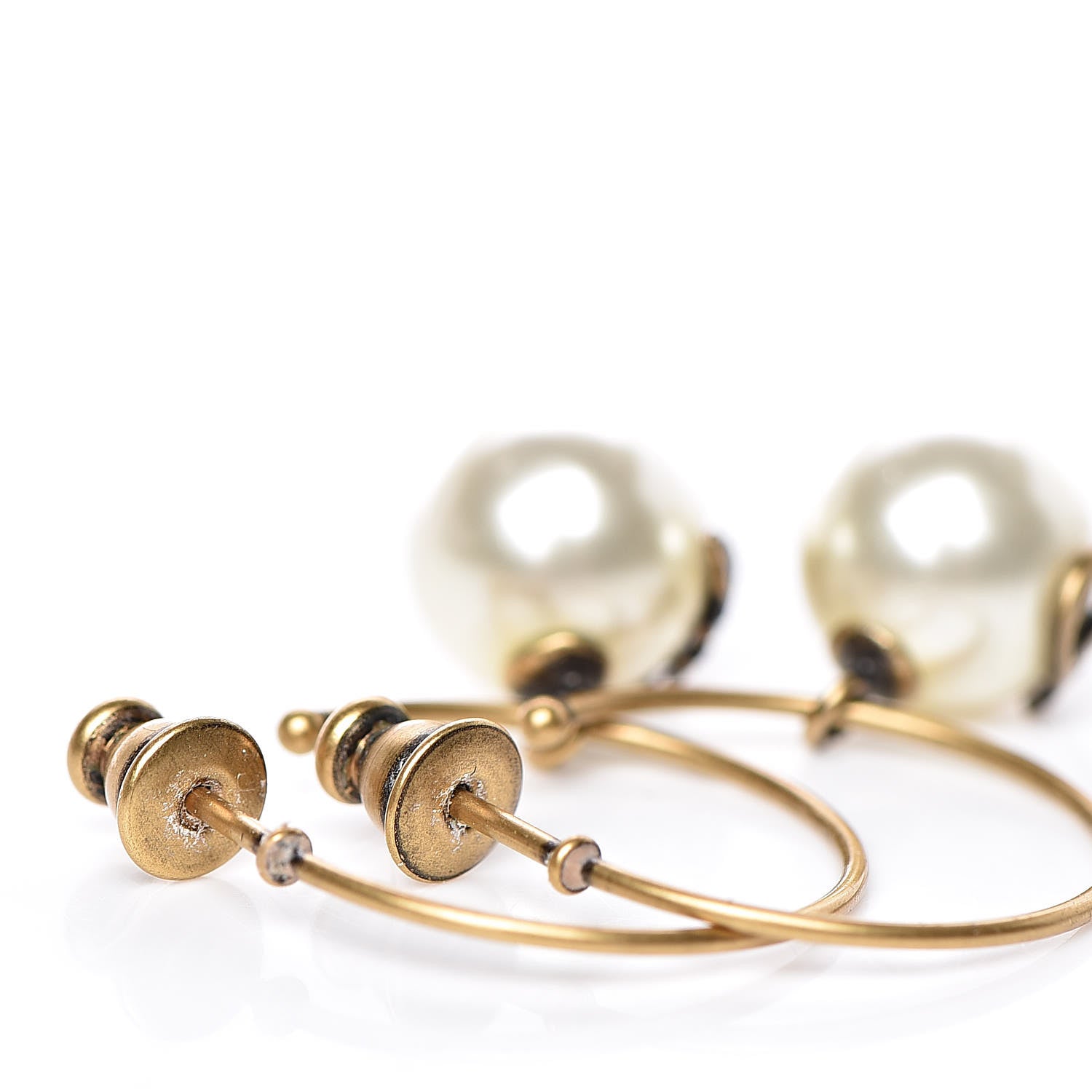 Christian Dior Pearl Bee Star Tribales Hoop Earrings 3 of 6