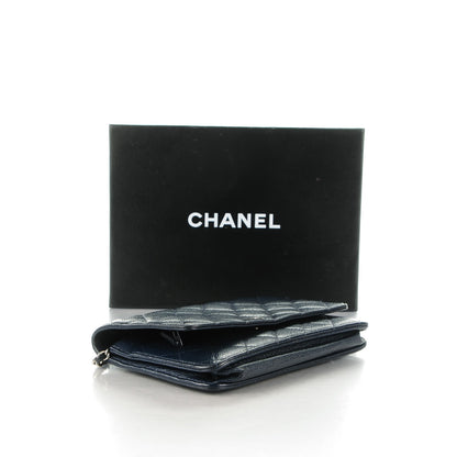 Chanel Caviar Quilted Wallet On Chain WOC Navy Blue 4 of 9