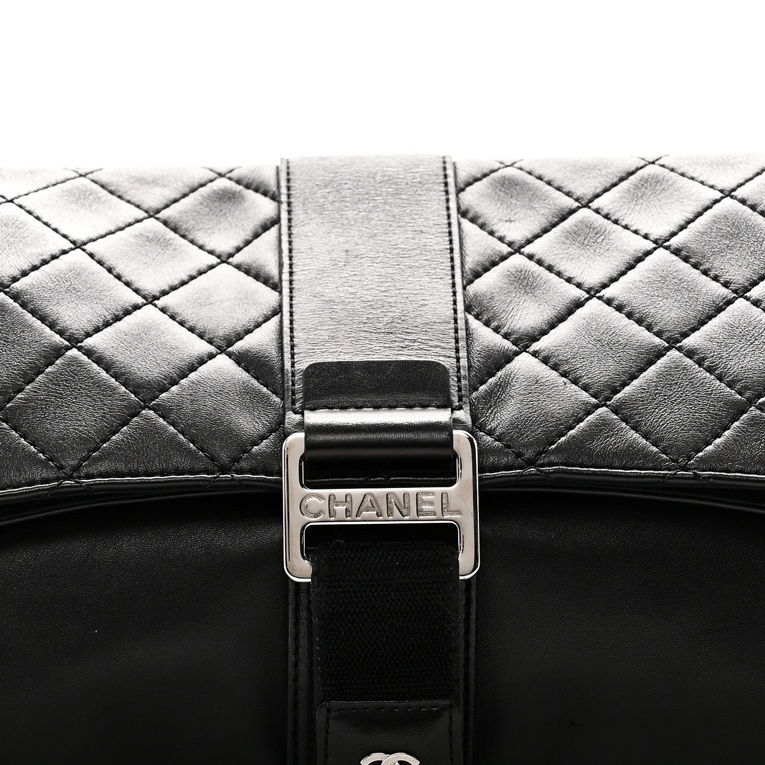 Chanel Lambskin Quilted Grip Clutch Black 8 of 8