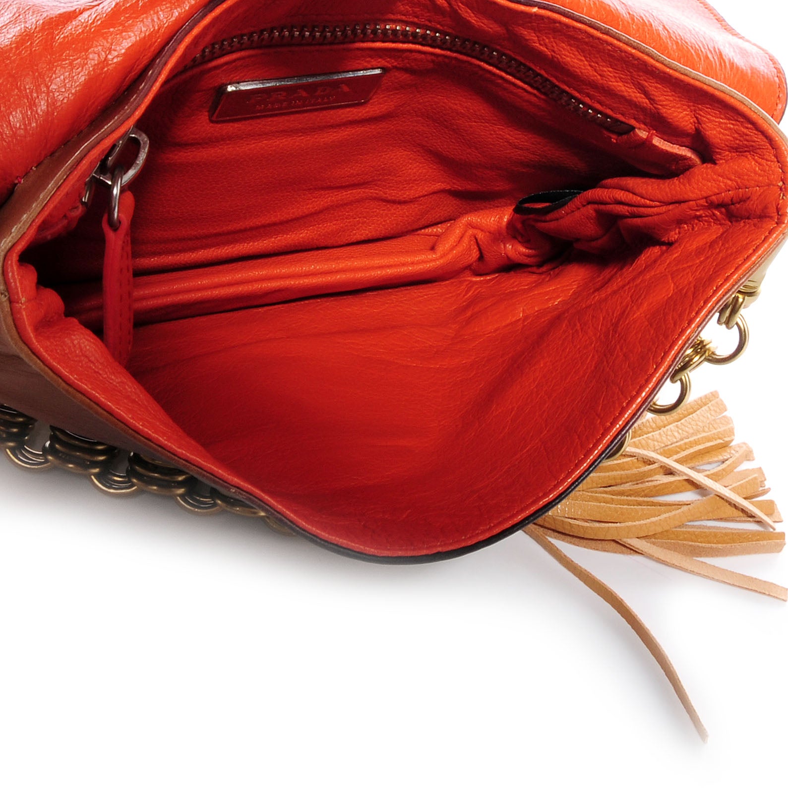 Prada Vitello Python Pushlock Flap Shoulder Bag Deserto 5 of 8