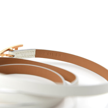 Hermes Swift Hapi 3 MM Triple Tour Wrap Bracelet T2 White 5 of 6