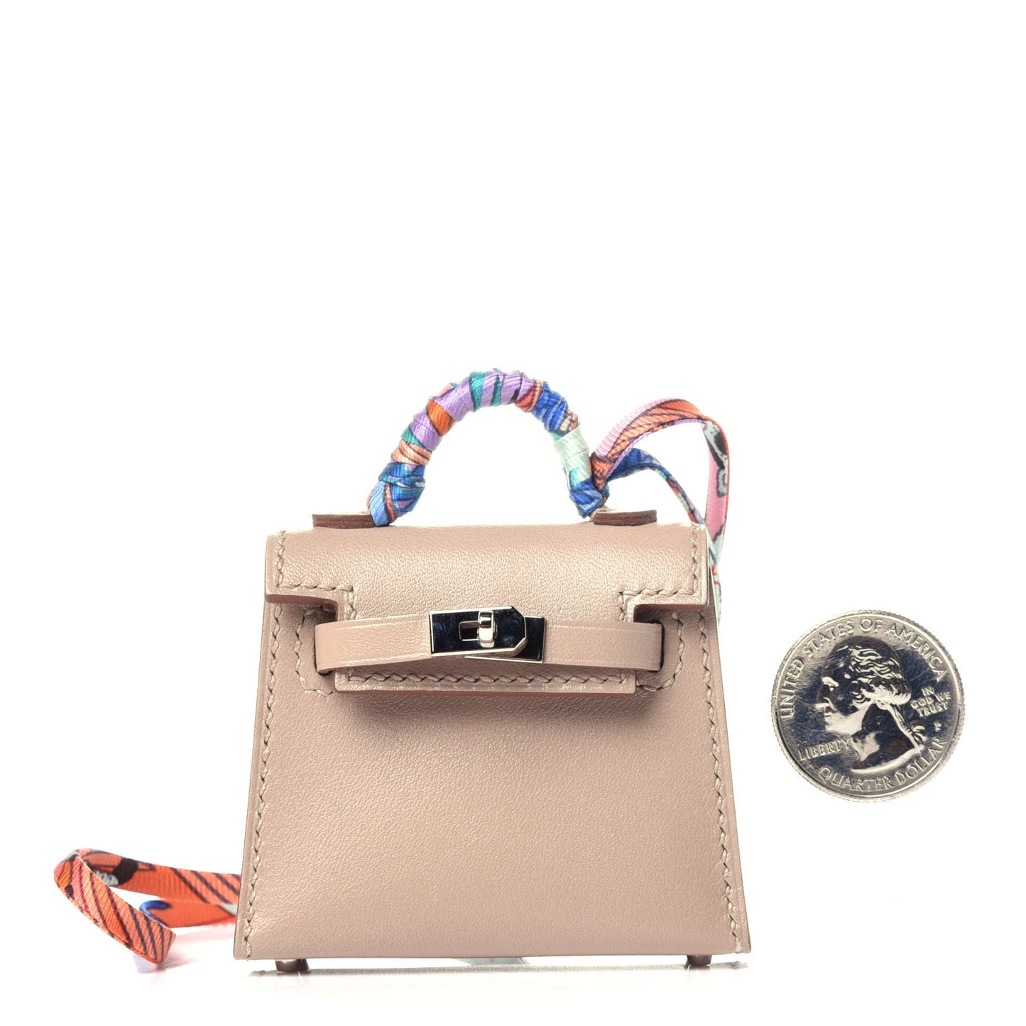 Tadelakt Mini Kelly Twilly Bag Charm Argile