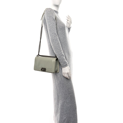 Chanel Glazed Calfskin Medium Boy Flap Grey 2 of 10