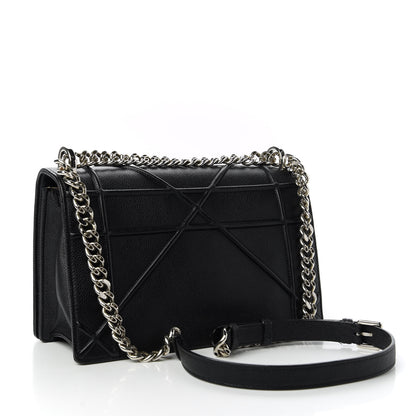 Christian Dior Grained Calfskin Medium Diorama Flap Bag Black 3 of 12