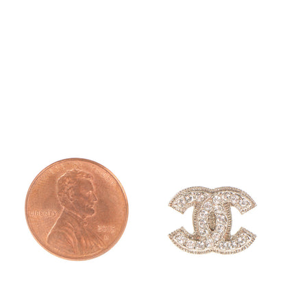 Chanel Crystal CC Earrings Silver 2 of 6