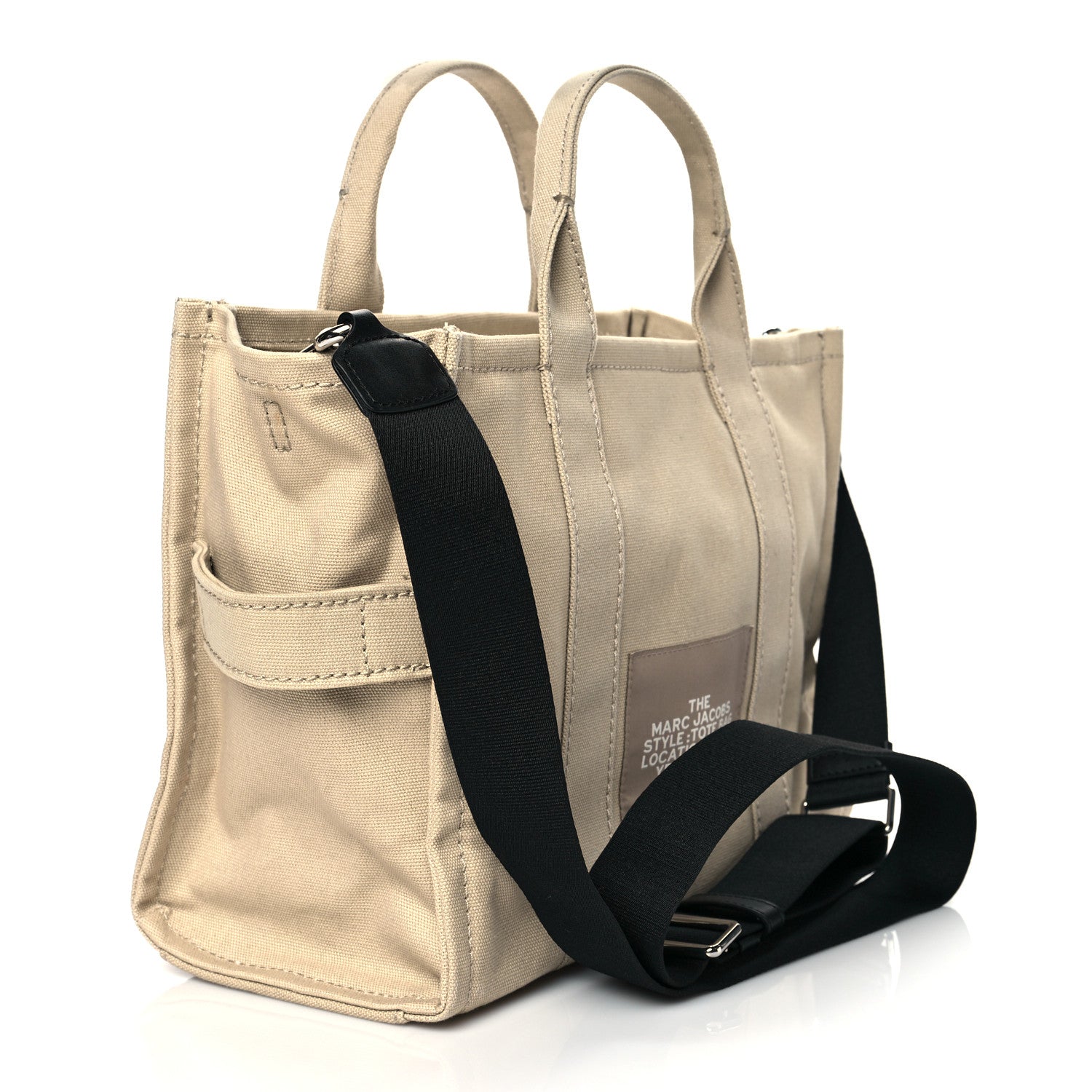 Marc Jacobs Cotton Canvas Medium The Traveler Tote Bag Beige 3 of 9