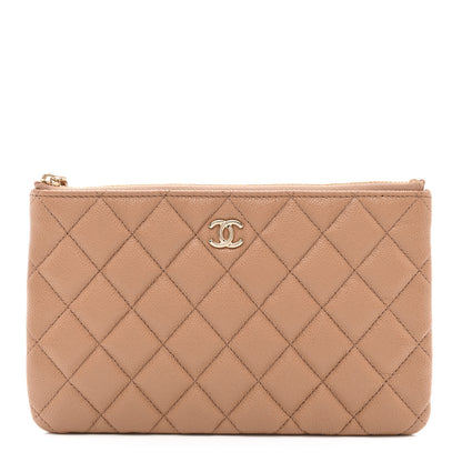 Chanel Caviar Quilted Cosmetic Case Dark Beige 1 of 8