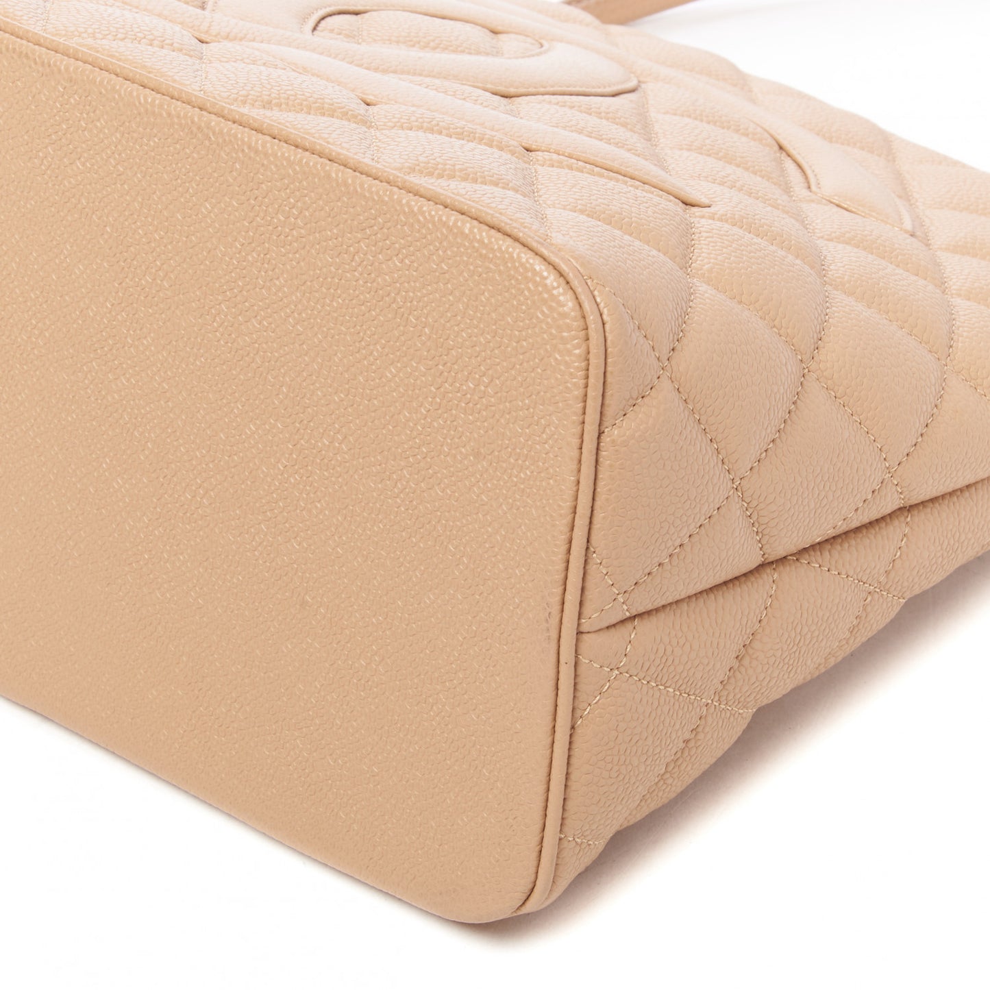 Caviar Quilted Medallion Tote Beige