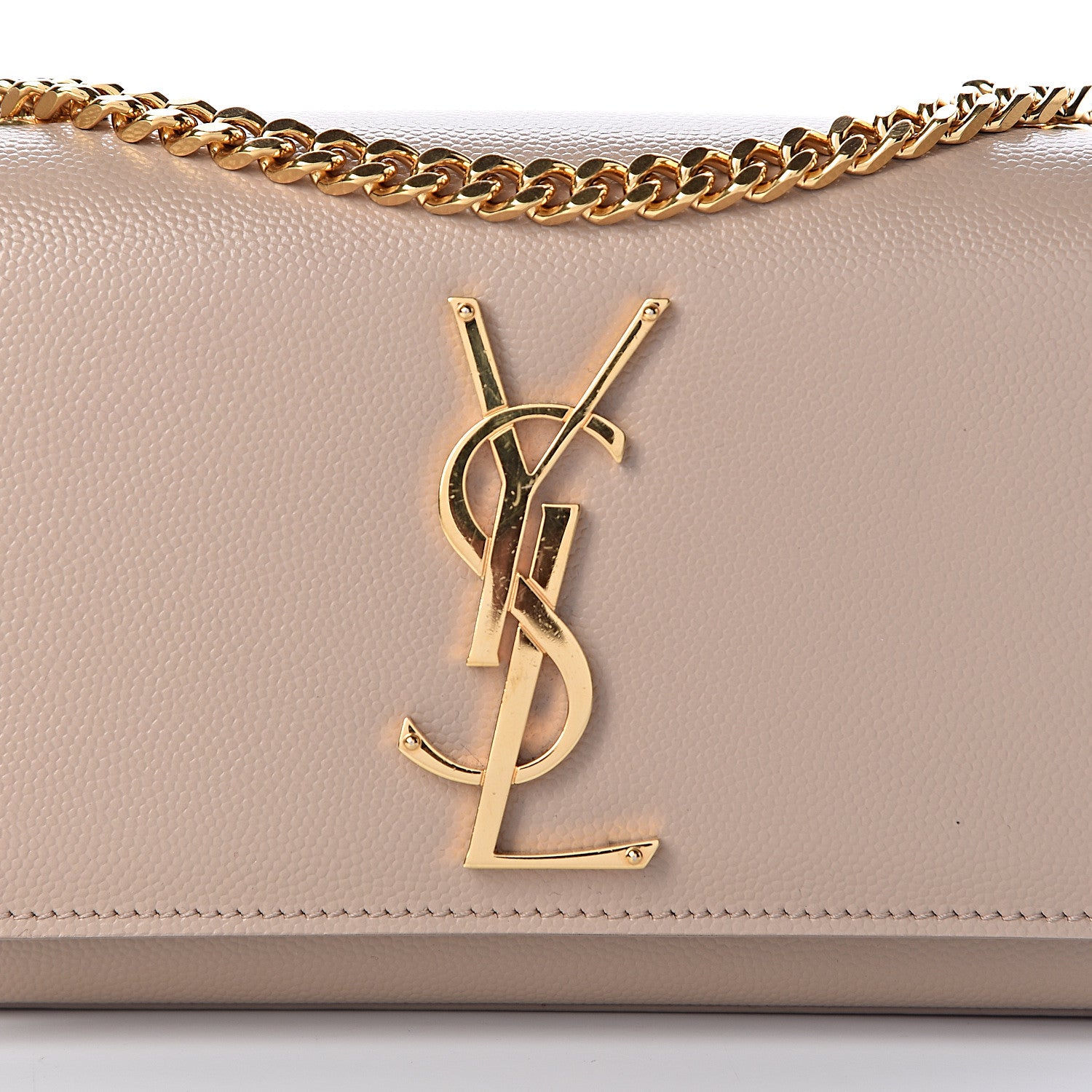Saint Laurent Grain De Poudre Small Monogram Kate Satchel Dark Beige 7 of 9