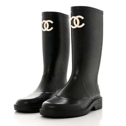 Chanel Caoutchouk CC High Boots 41 Black 2 of 8