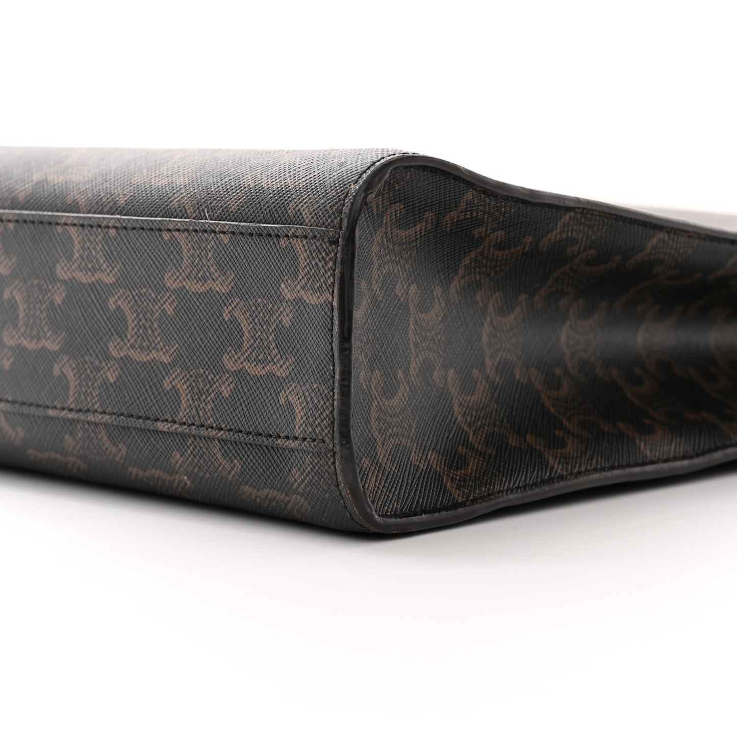 Triomphe Canvas Calfskin Small Vertical Cabas Tan