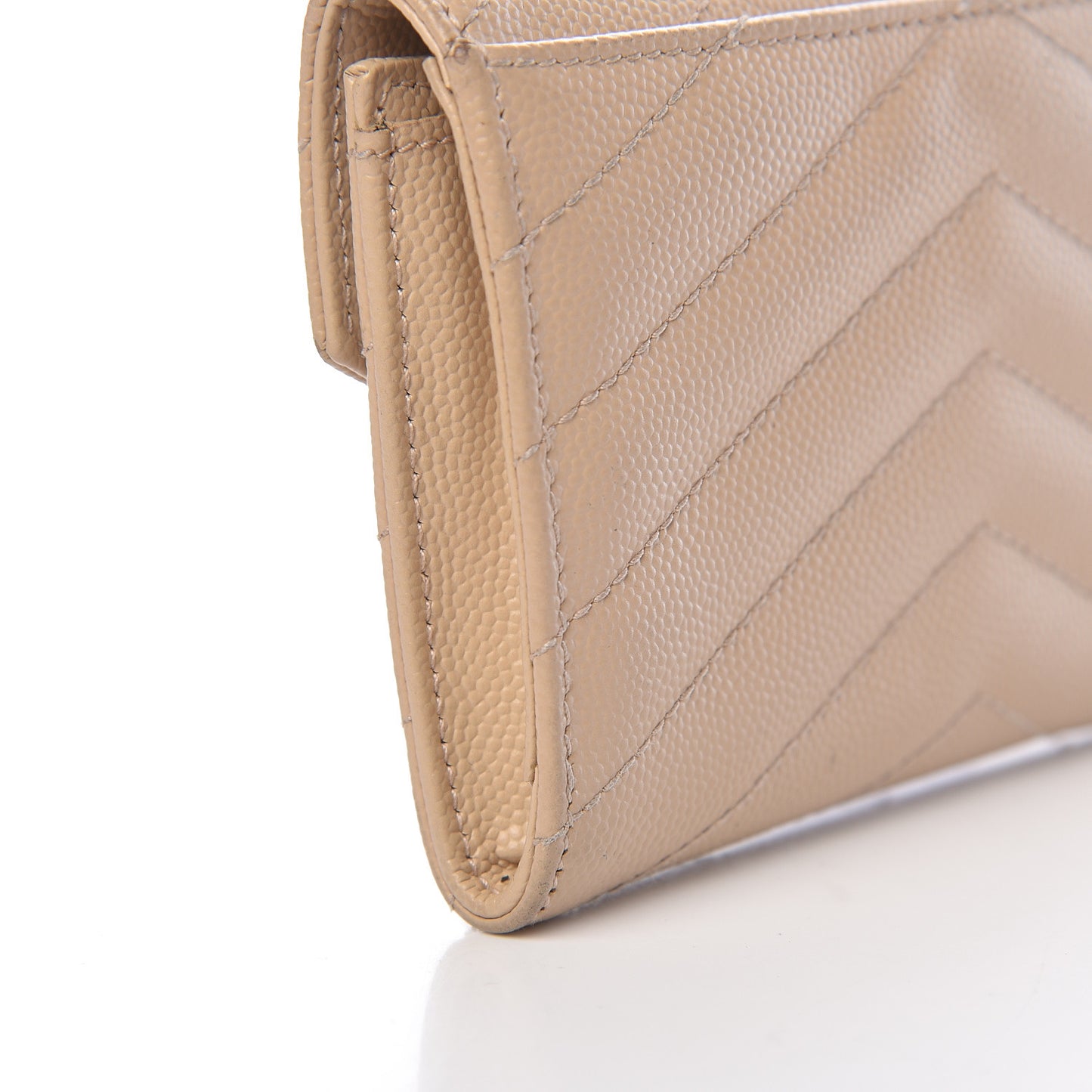 Grain De Poudre Matelasse Chevron Small Monogram Envelope Wallet Nude Powder