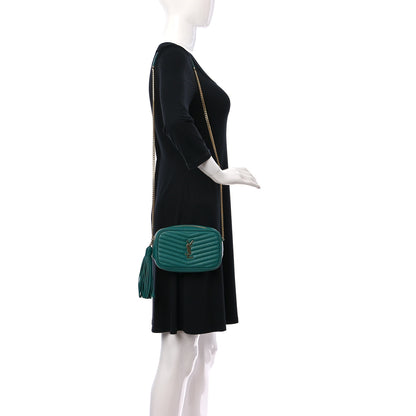 Saint Laurent Grain De Poudre Matelasse Monogram Mini Lou Camera Bag Brilliant Grass 2 of 10