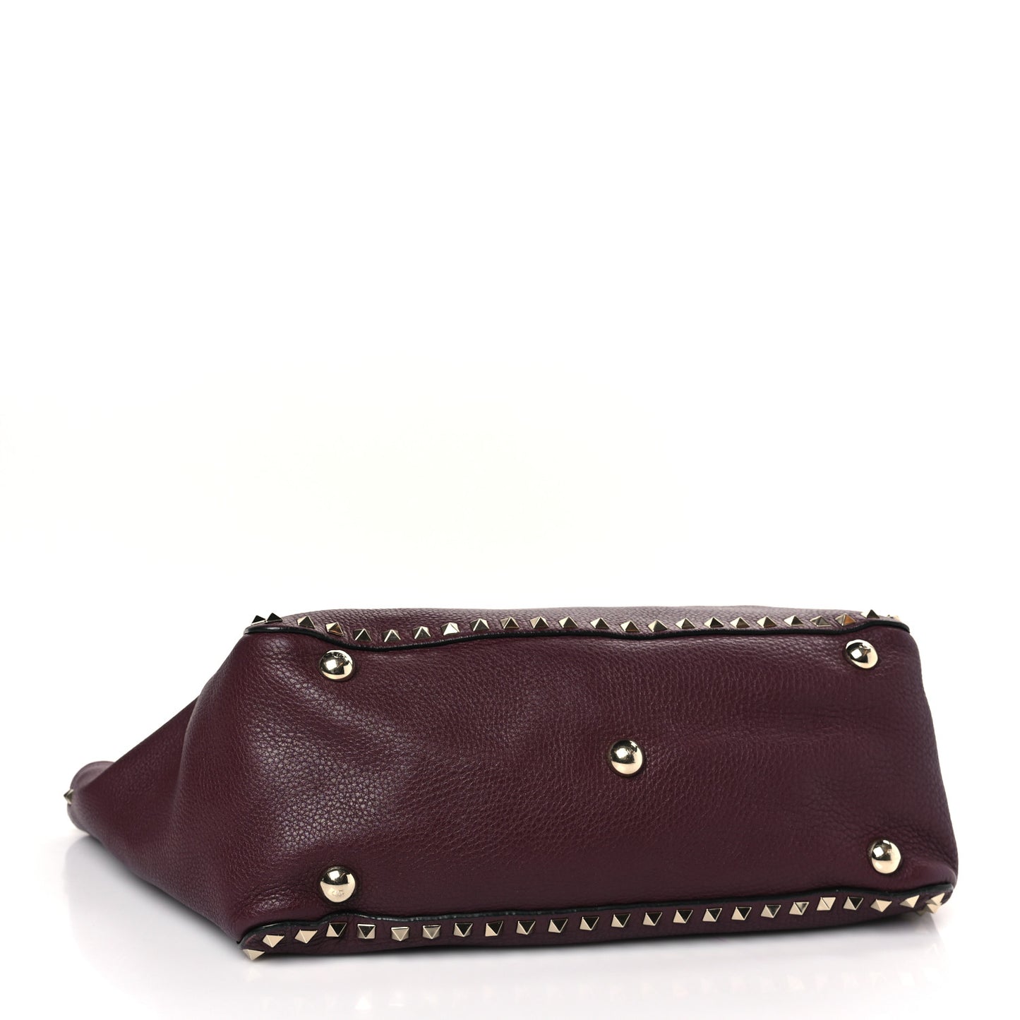 Pebbled Calfskin Medium Rockstud Tote Rubin