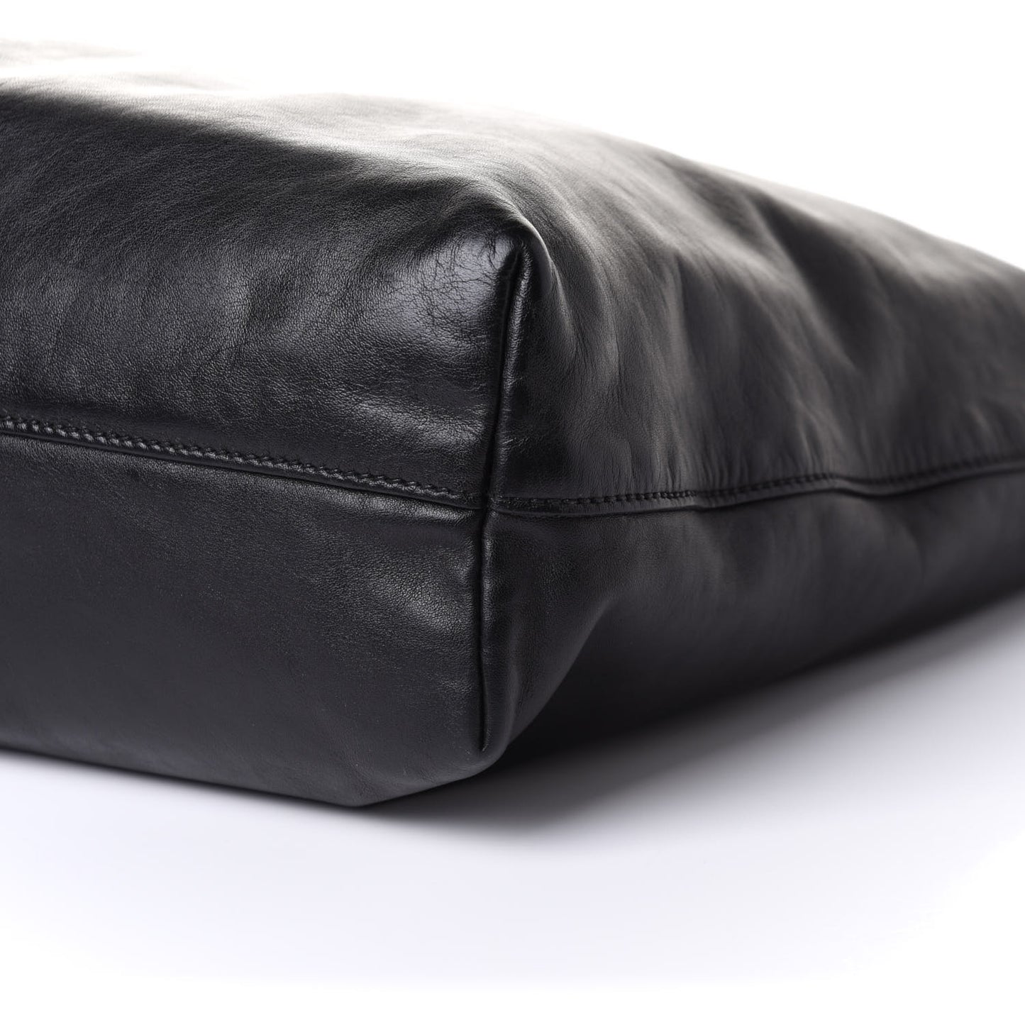 Soft Calf Shopping Tote Black