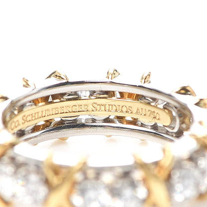 Tiffany Platinum 18K Yellow Gold Diamond Schlumberger Sixteen Stone Ring 50 5.25 6 of 7
