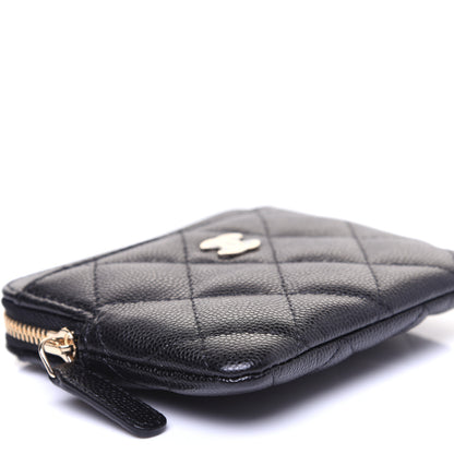 Chanel Caviar Quilted Zip Card Holder Wallet Black 6 of 11
