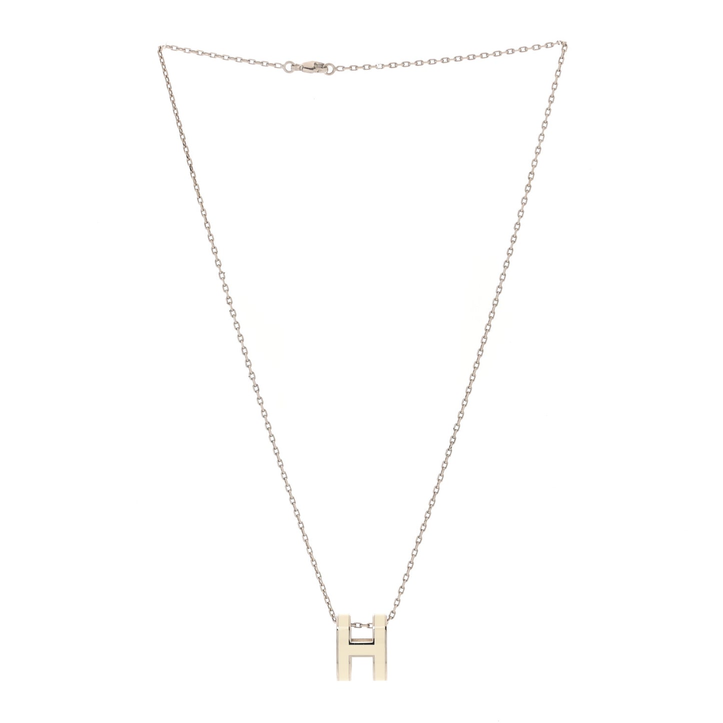 Palladium Pop H Pendant Necklace White